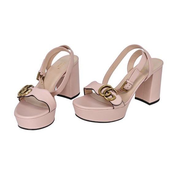 Gucci GG Marmont Leather Platform Sandals - Picture 4 of 16